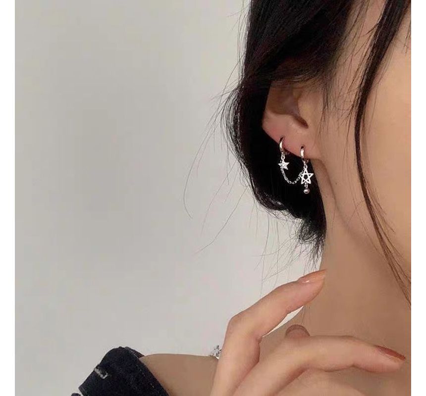 Chained Drop Huggie Earring