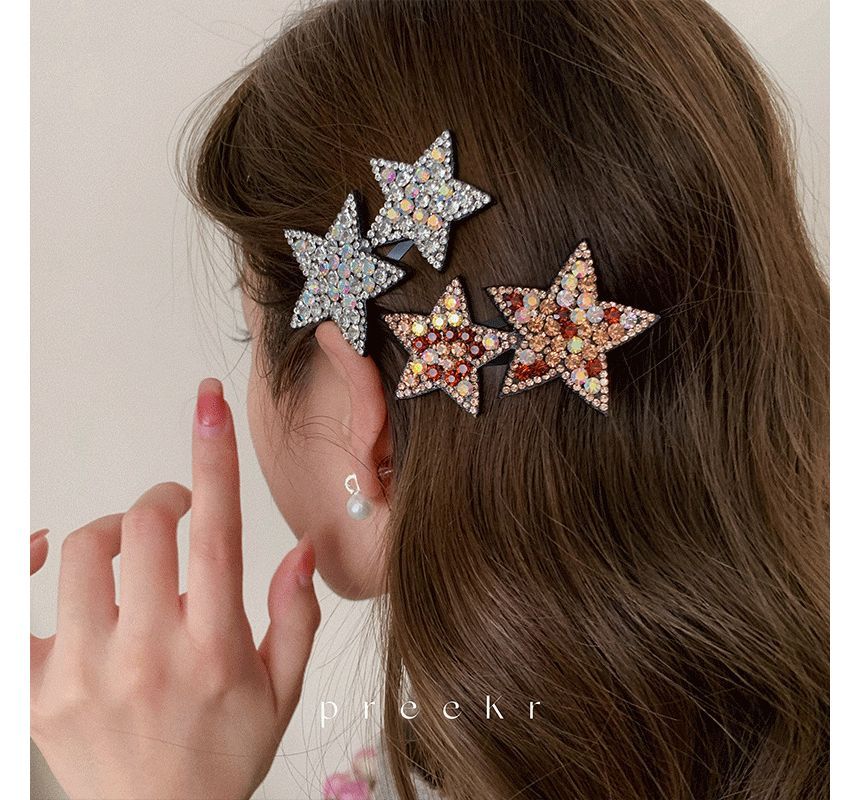 Star Rhinestone Alloy Hair Clip