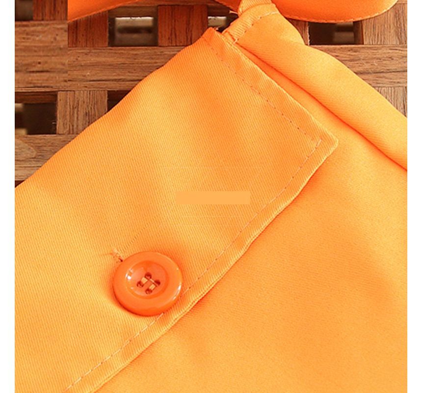 Crossbody Nylon Buttoned Plain Pouch