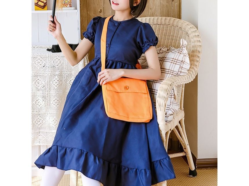 Crossbody Nylon Buttoned Plain Pouch