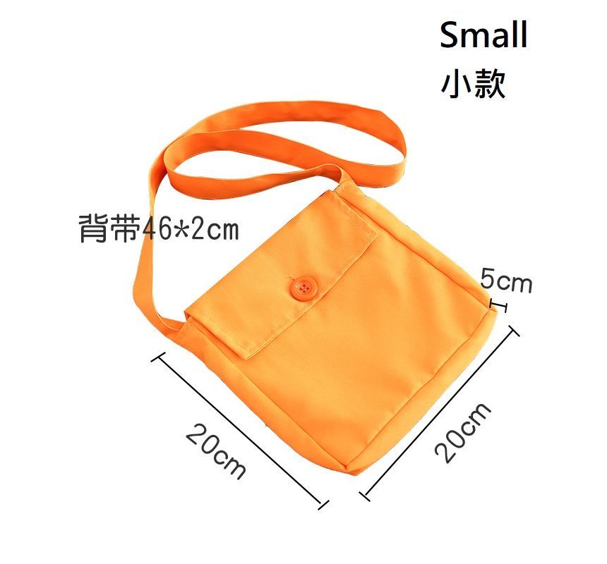 Pouch Crossbody Nylon Plain Buttoned