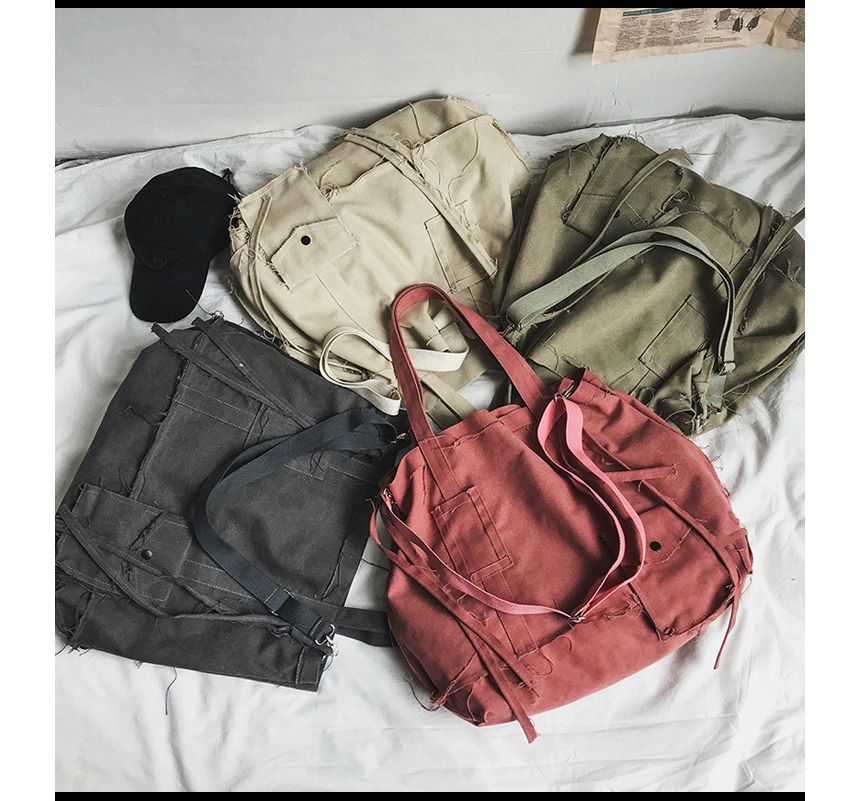 Bag Multi-Pocket Crossbody Frayed