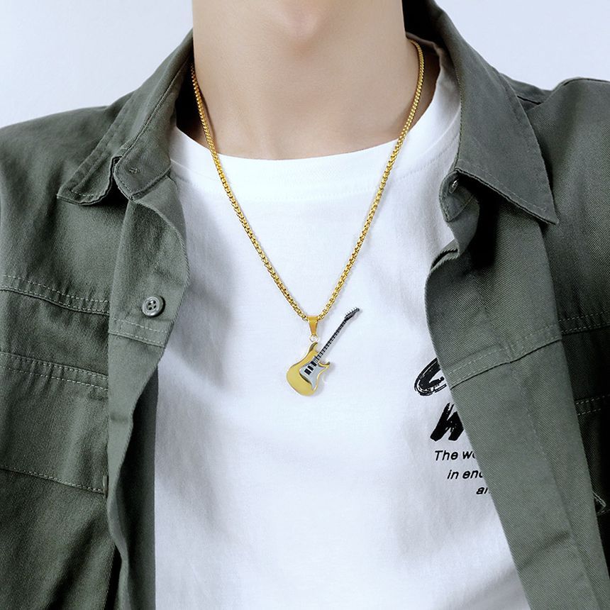 Guitar Stainless Steel Pendant / Necklace / Set (Various Designs)