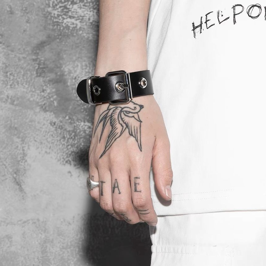 Faux Leather Buckled Bracelet