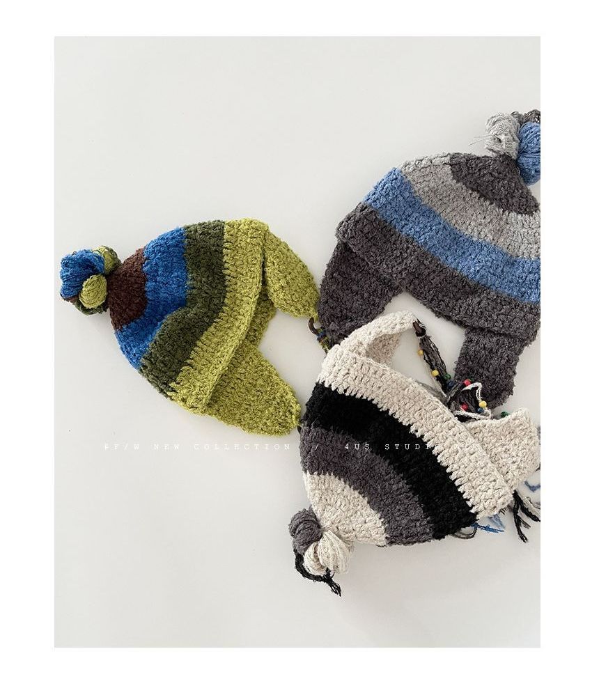 Color Block Knit Beanie