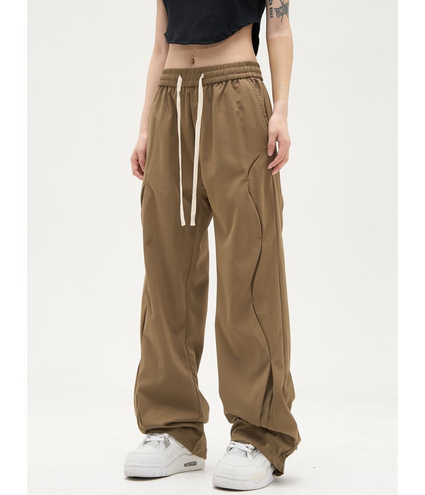 Low Waist Drawstring Loose-Fit Wide-Leg Sweatpants