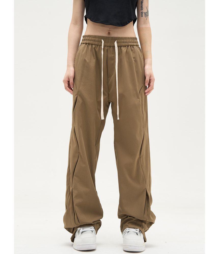 Low Waist Drawstring Loose-Fit Wide-Leg Sweatpants