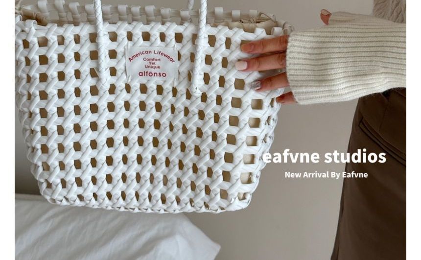 Gloves Fingerless Applique Lettering Knit