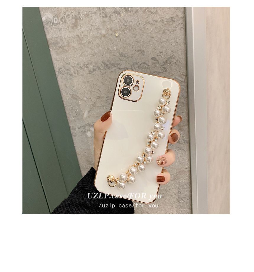 Case Phone Pearl Chain Faux