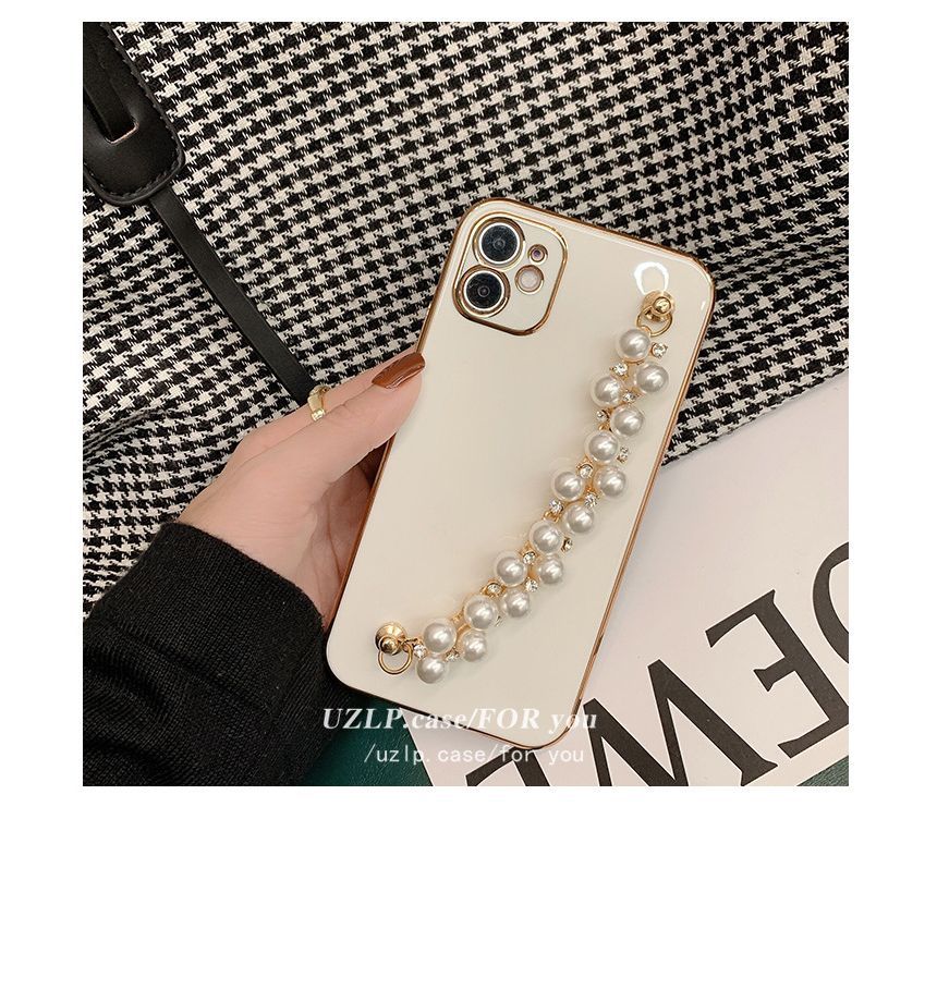 Case Phone Pearl Chain Faux