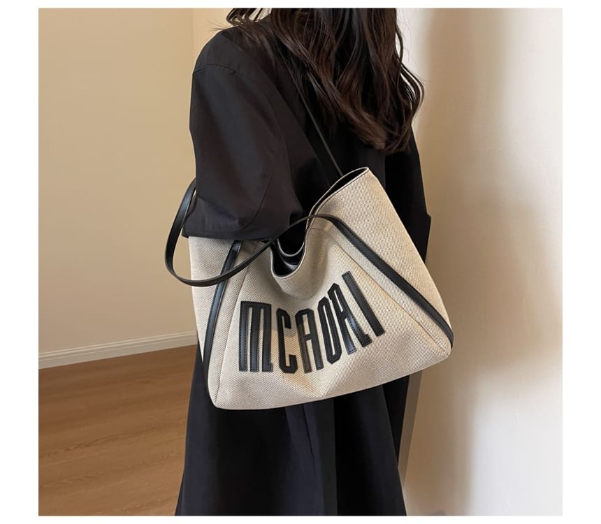 Lettering Applique Tote Bag