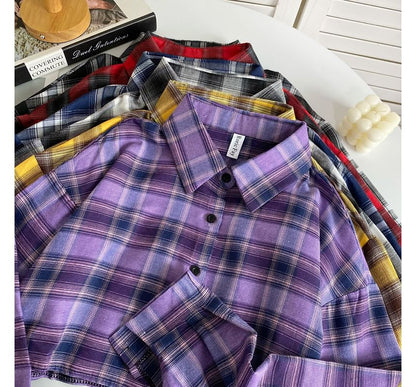 Plaid Button-Up Shirt