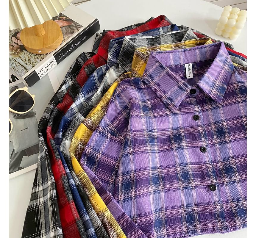 Plaid Button-Up Shirt