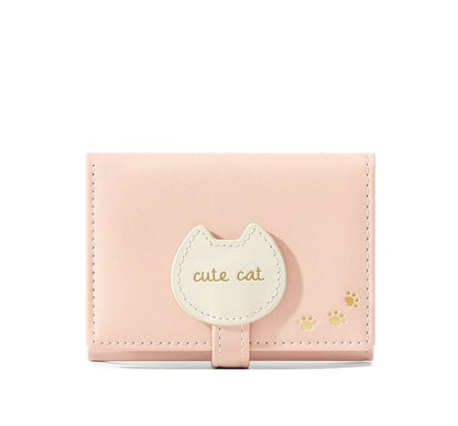 Cat Lettering Trifold Short Wallet