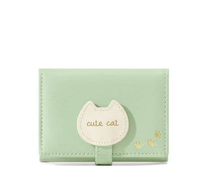 Cat Lettering Trifold Short Wallet