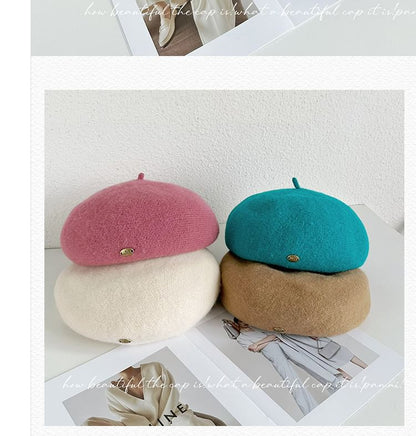 Plain Wool Beret Hat