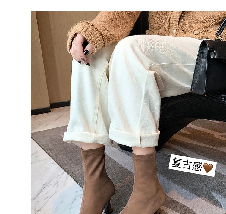 Pointed Heel Kitten Boots