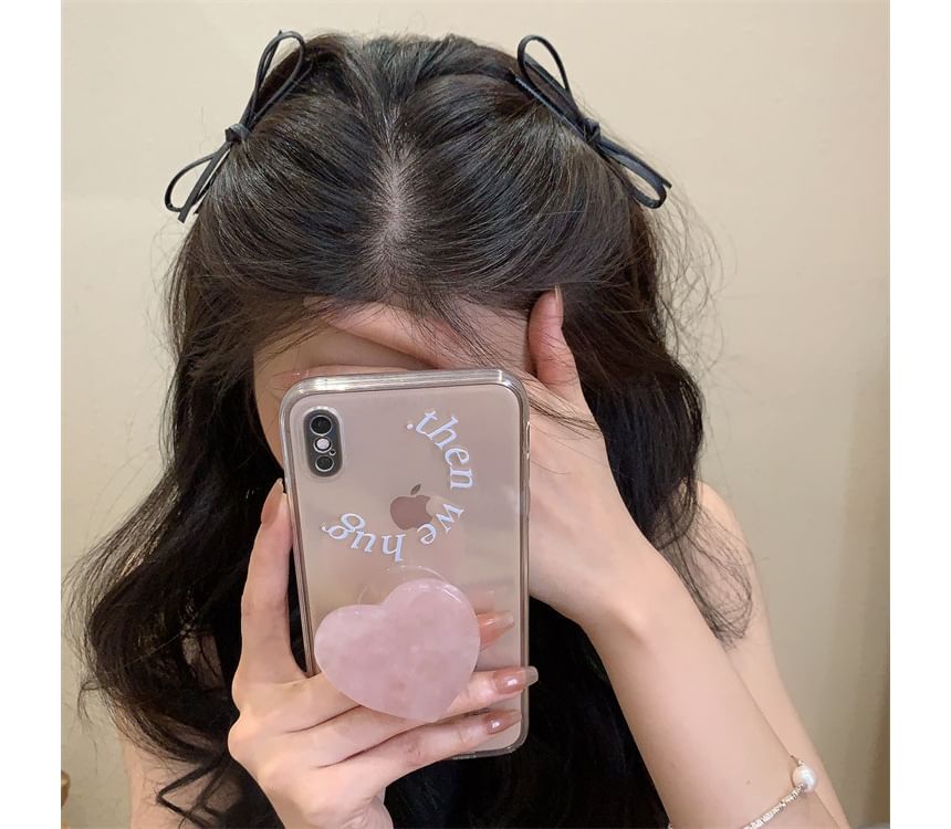 Bow Faux Leather Hair Clip