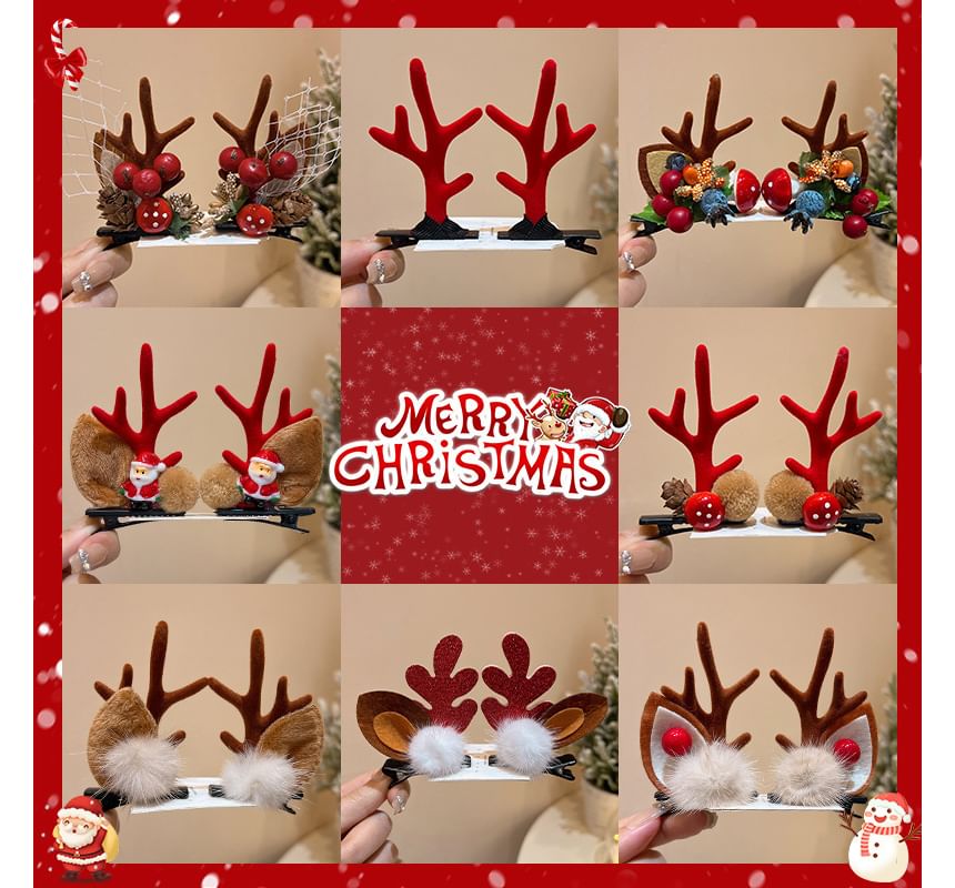 Christmas Flocking Hair Clip (Various Designs)