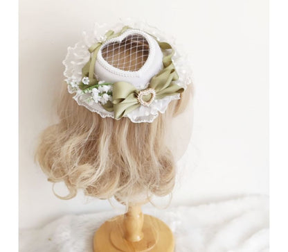 Lolita Lace Trim Straw Hat