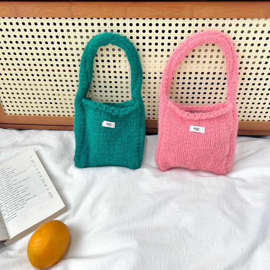 Bag Shoulder Applique Knit Label Plain