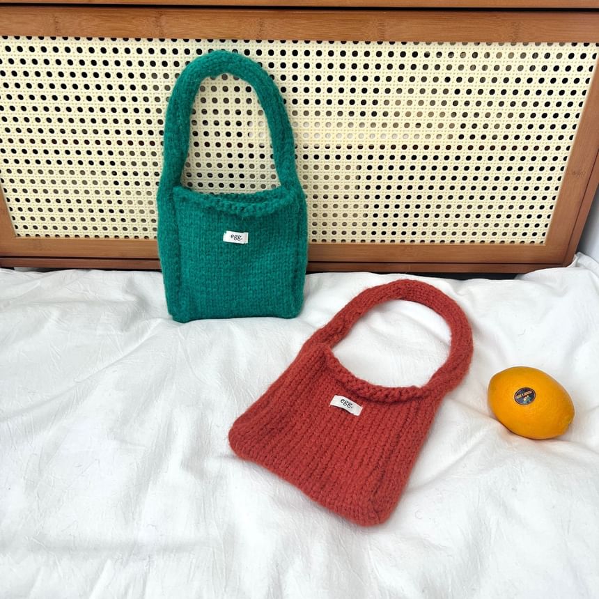 Bag Shoulder Applique Knit Label Plain