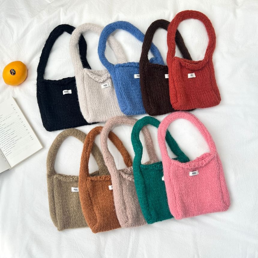 Bag Shoulder Applique Knit Label Plain