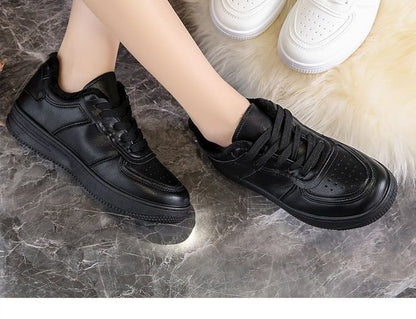 Platform Plain Panel Fleece-Lined Sneakers