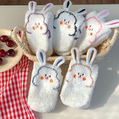 Rabbit Print Fluffy Socks