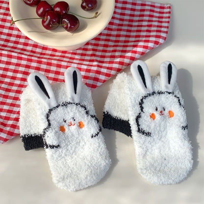 Rabbit Print Fluffy Socks