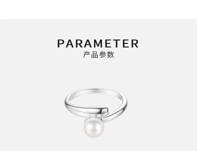 Faux Pearl Alloy Open Ring