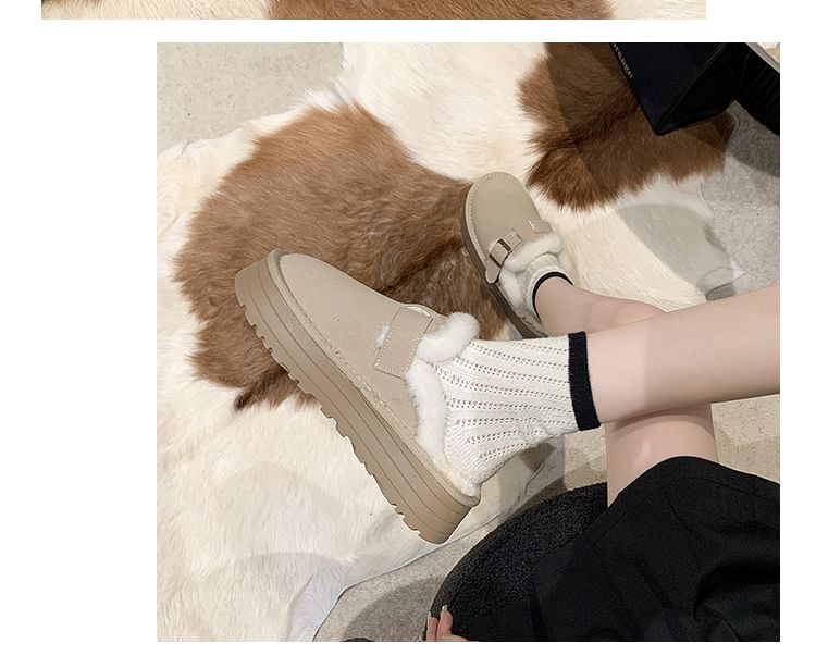 Mules Buckled Fleece-Lined Platform
