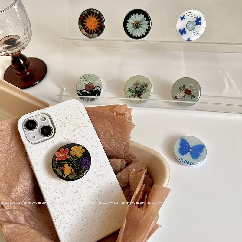 Retro Cartoon Print Phone Stand