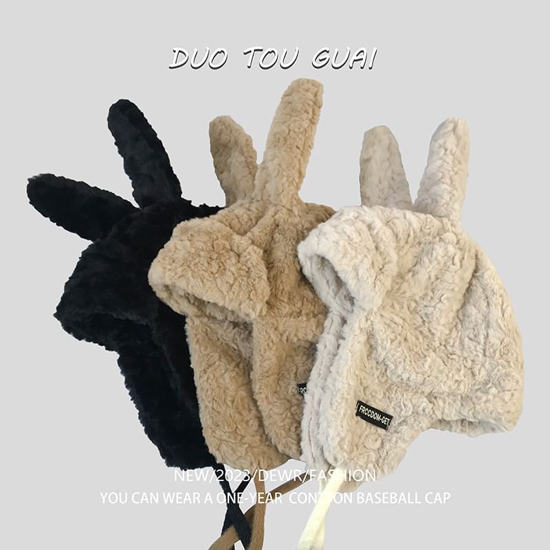 Chenille Hat Rabbit Ear Trapper