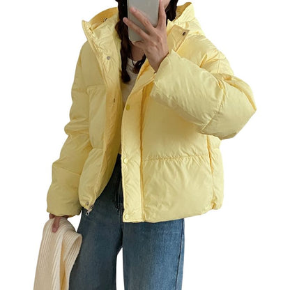 Plain Hooded Puffer Jacket