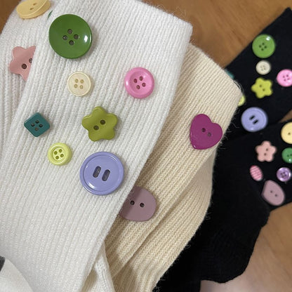 Button Accent Socks