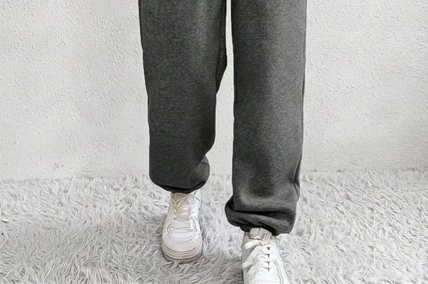 V Waistline High Rise Plain Straight-Fit Sweatpants