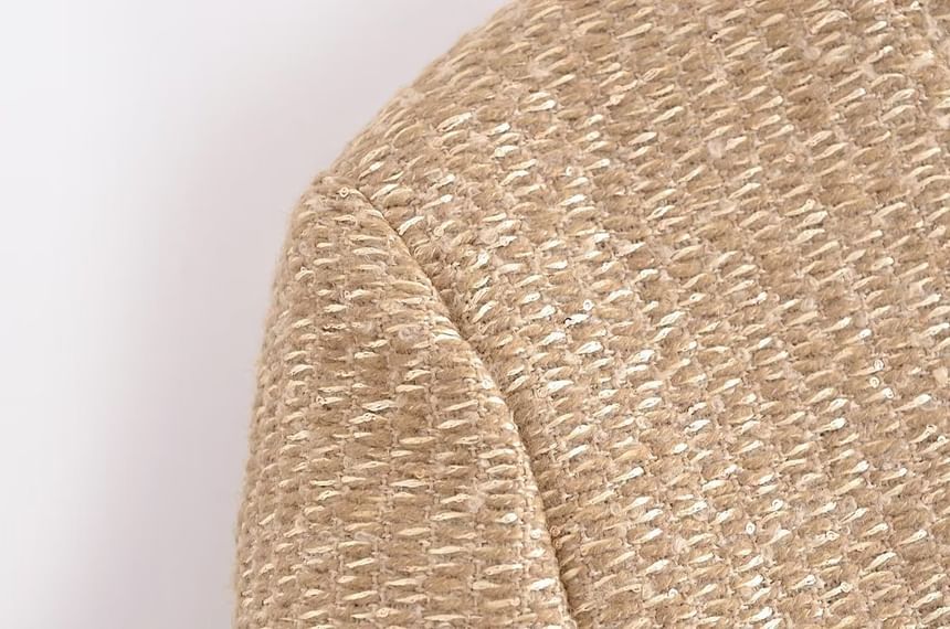 Crew Neck Plain Tweed Frayed Button-Up Jacket