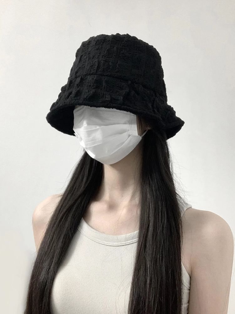 Bucket Shirred Plain Hat