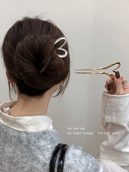 Heart Alloy Hair Stick