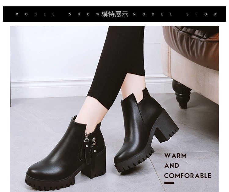 Ankle Chunky Heel Boots Platform