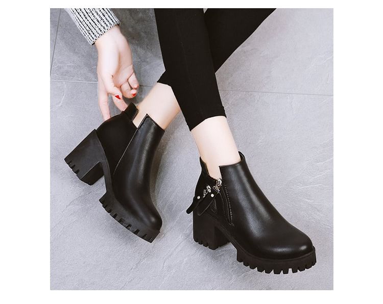 Ankle Chunky Heel Boots Platform