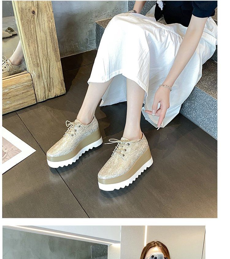 Lace-Up Platform Derby Shoes