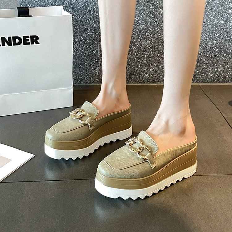 Detail Chain Mules Platform Loafer