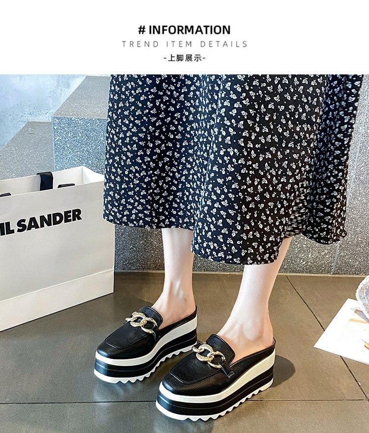 Detail Chain Mules Platform Loafer