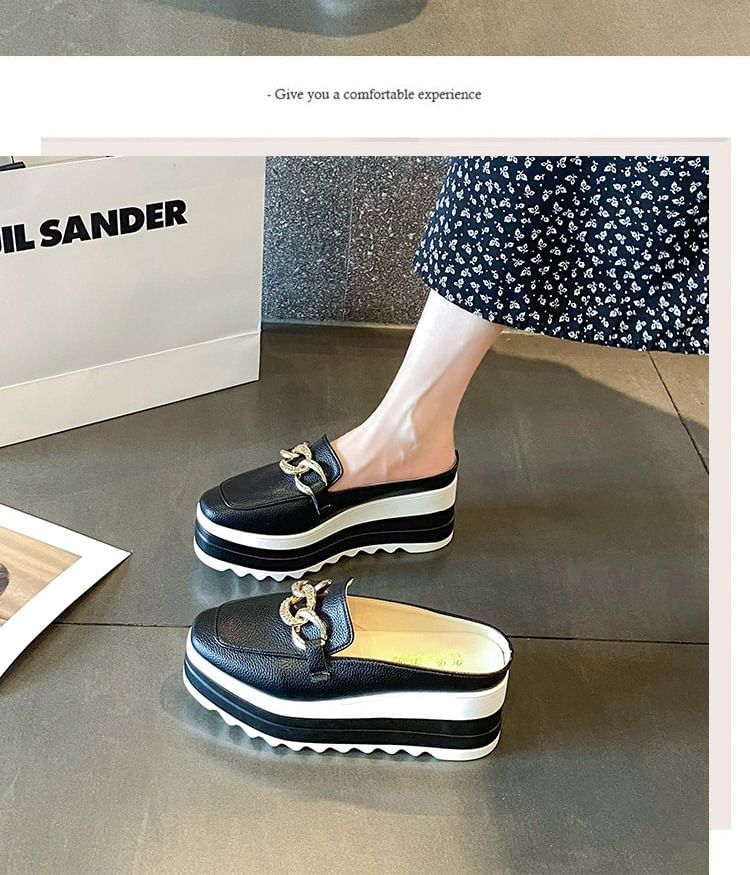 Detail Chain Mules Platform Loafer