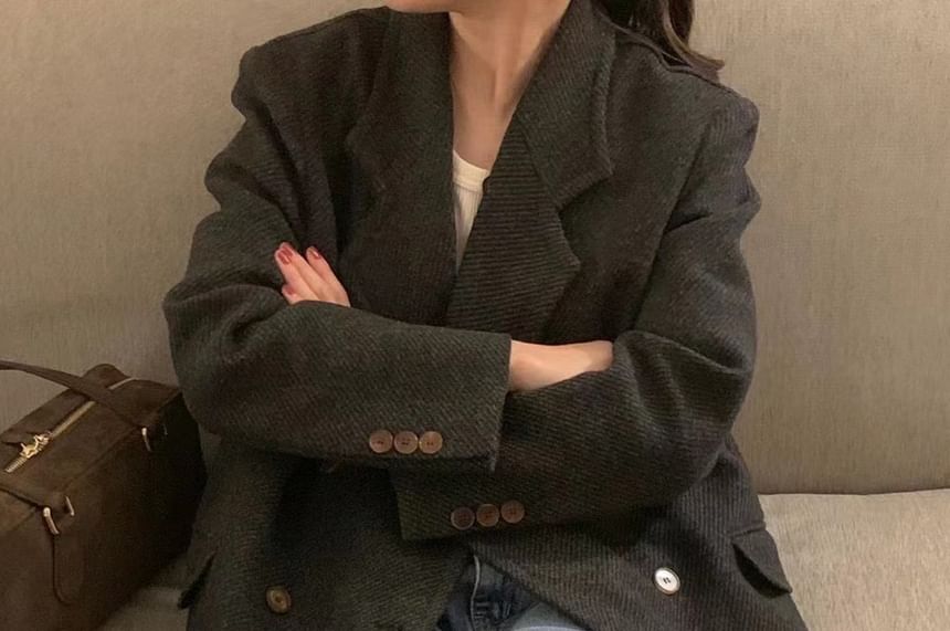 Double Breasted Plain Long Coat