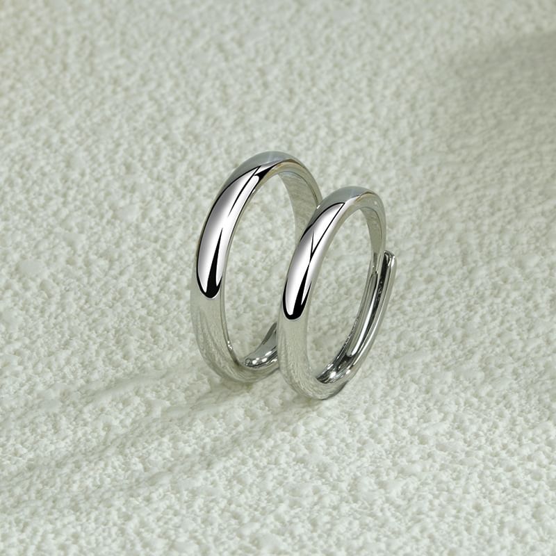 Couple Matching Polished Alloy Open Ring (Various Designs)