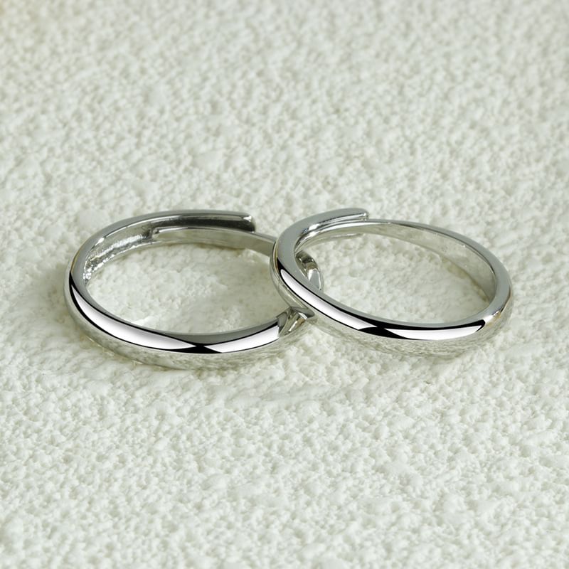 Couple Matching Polished Alloy Open Ring (Various Designs)