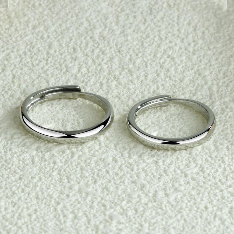 Couple Matching Polished Alloy Open Ring (Various Designs)